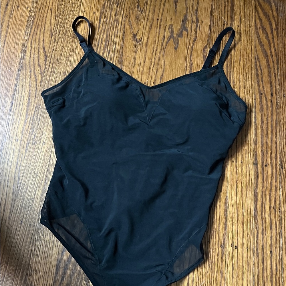 Black V-Neck Bodysuit large